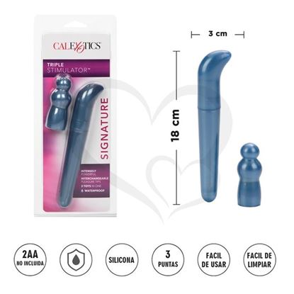 Vibrador con 3 formas diferentes de estimulacion
